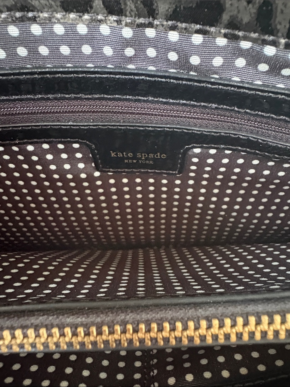 kate spade Leopard Print Patent Leather Tote in Brown and Black - Picture 3 of 9